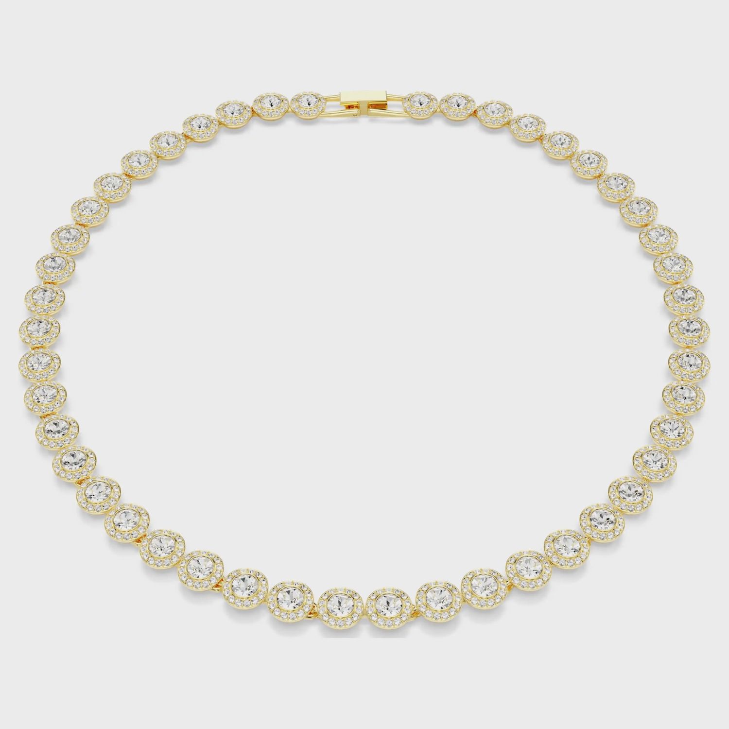 Una Angelic necklace Round cut, White, 18k gold finish 5720505