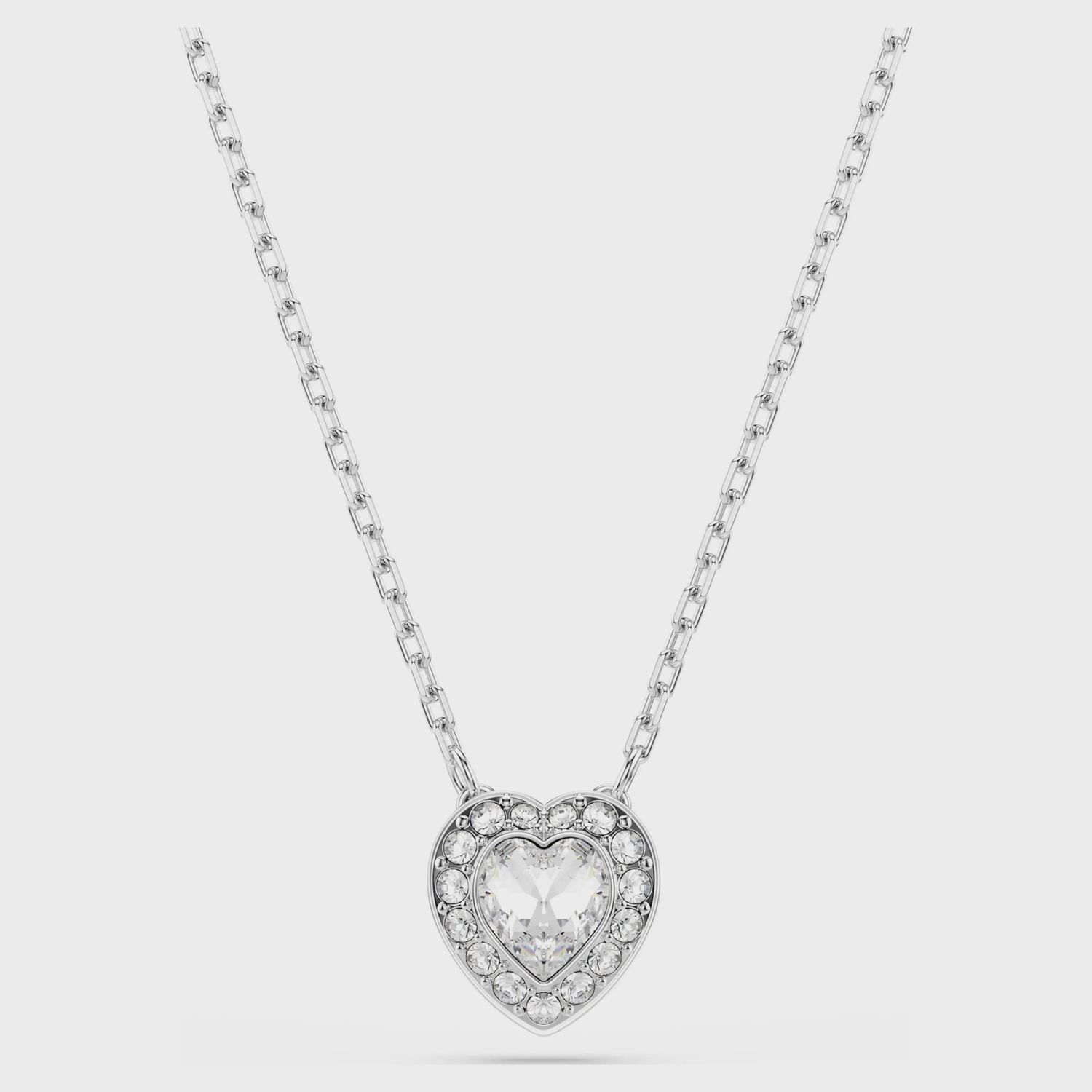 Ariana Grande x Swarovski pendant Mixed cuts, Heart, White, Rhodium plated5720852