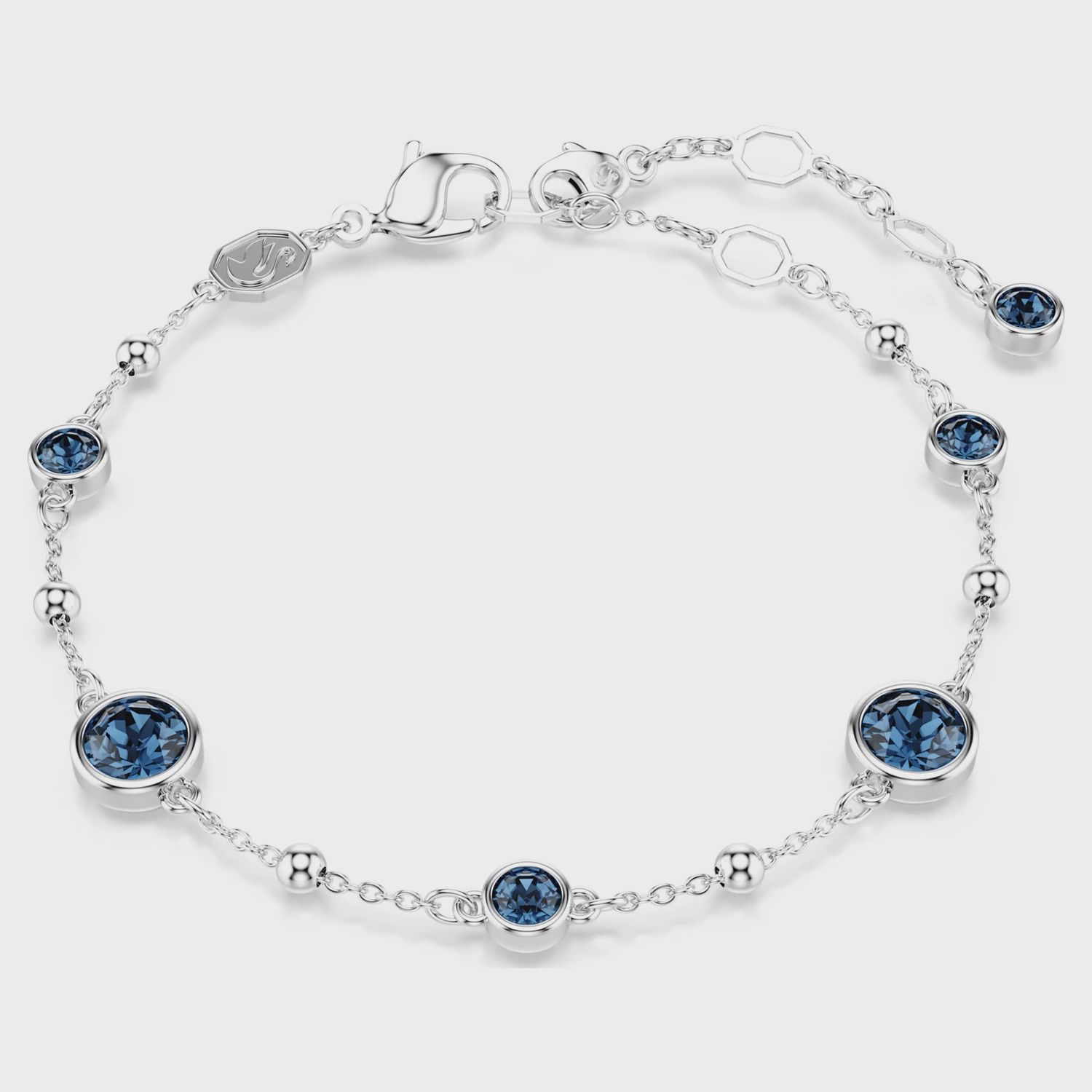 Imber bracelet Round cut, Blue, Rhodium plated 5730679