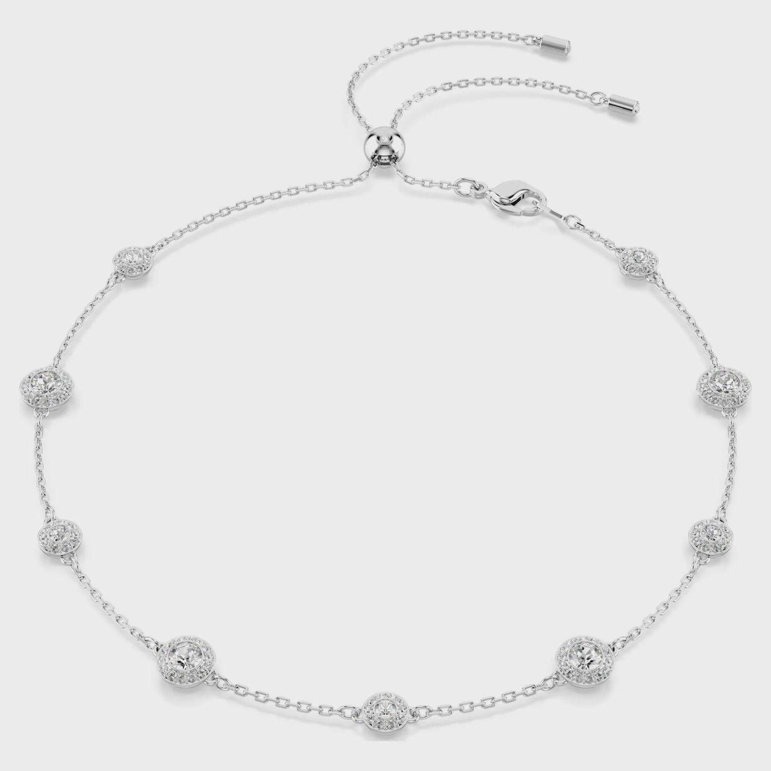 Una Angelic necklace Round cut, Double sided motifs, White, Rhodium plated 5732275