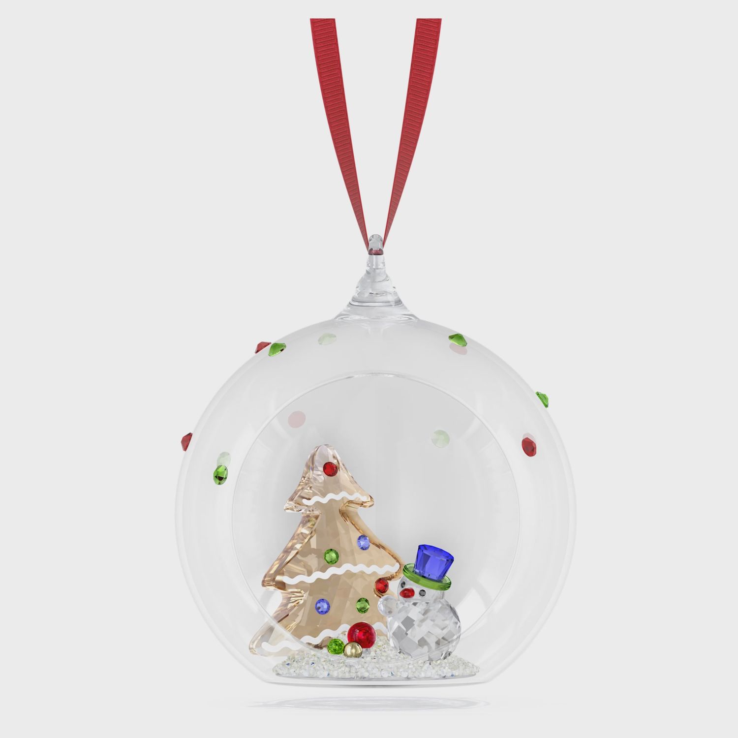 Holiday Cheers Tree and Snowman Ball Ornament 5701509