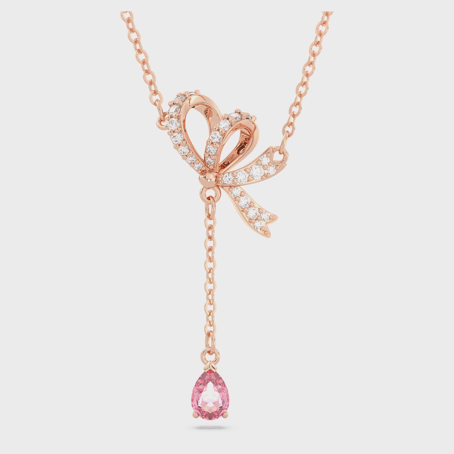 Volta Y pendant Bow, Pink, Rose gold-tone plated 5647569