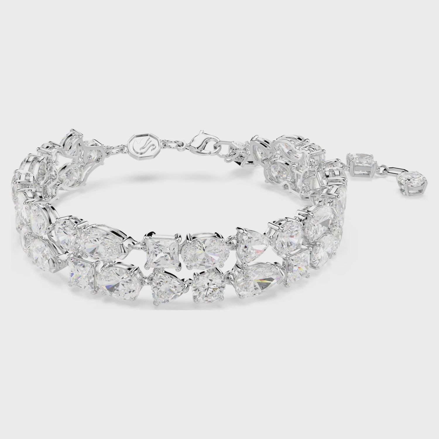 RE Mesmera bracelet Mixed cuts, White, Rhodium plated 5669927