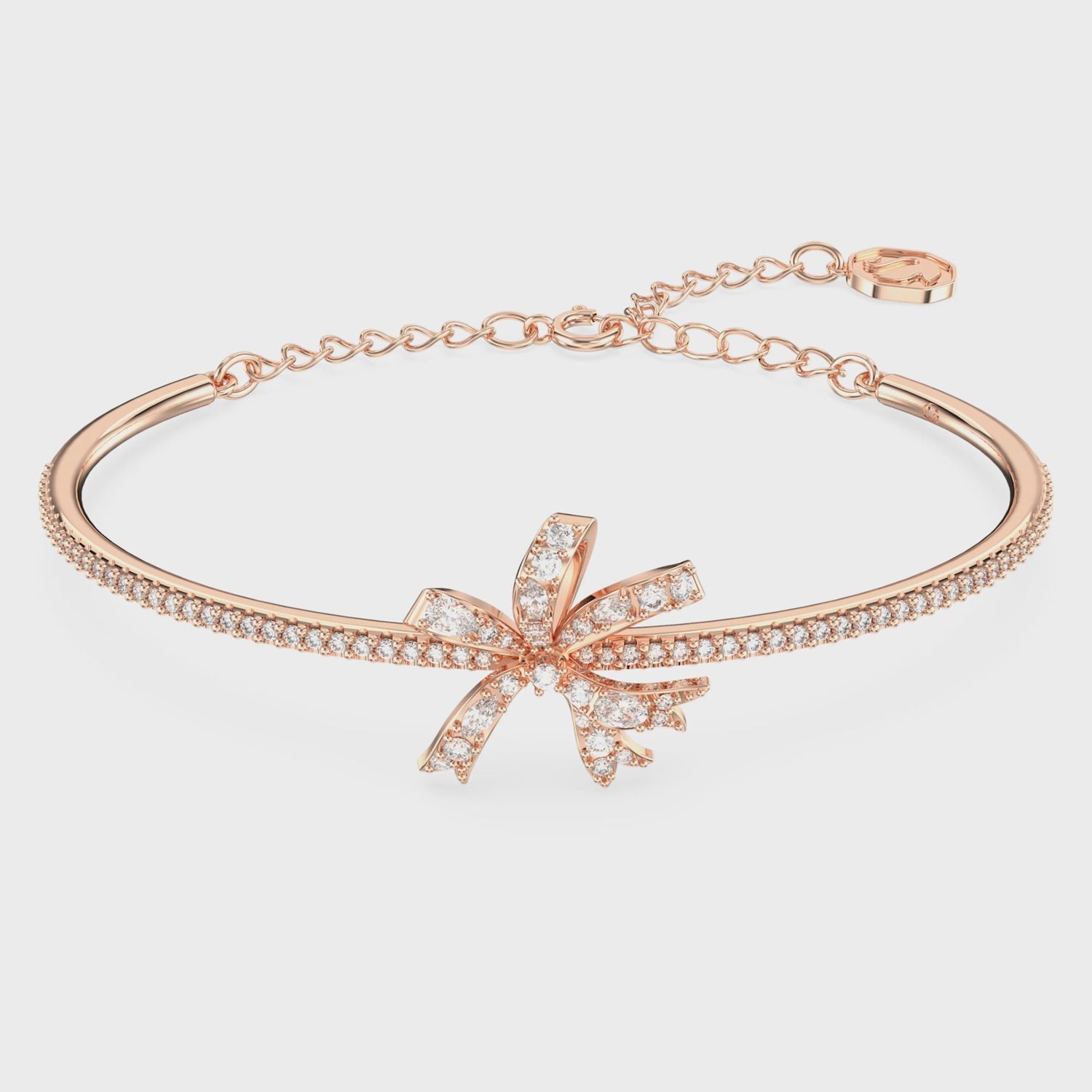 Volta bangle Bow, White, Rose gold-tone plated 5647565