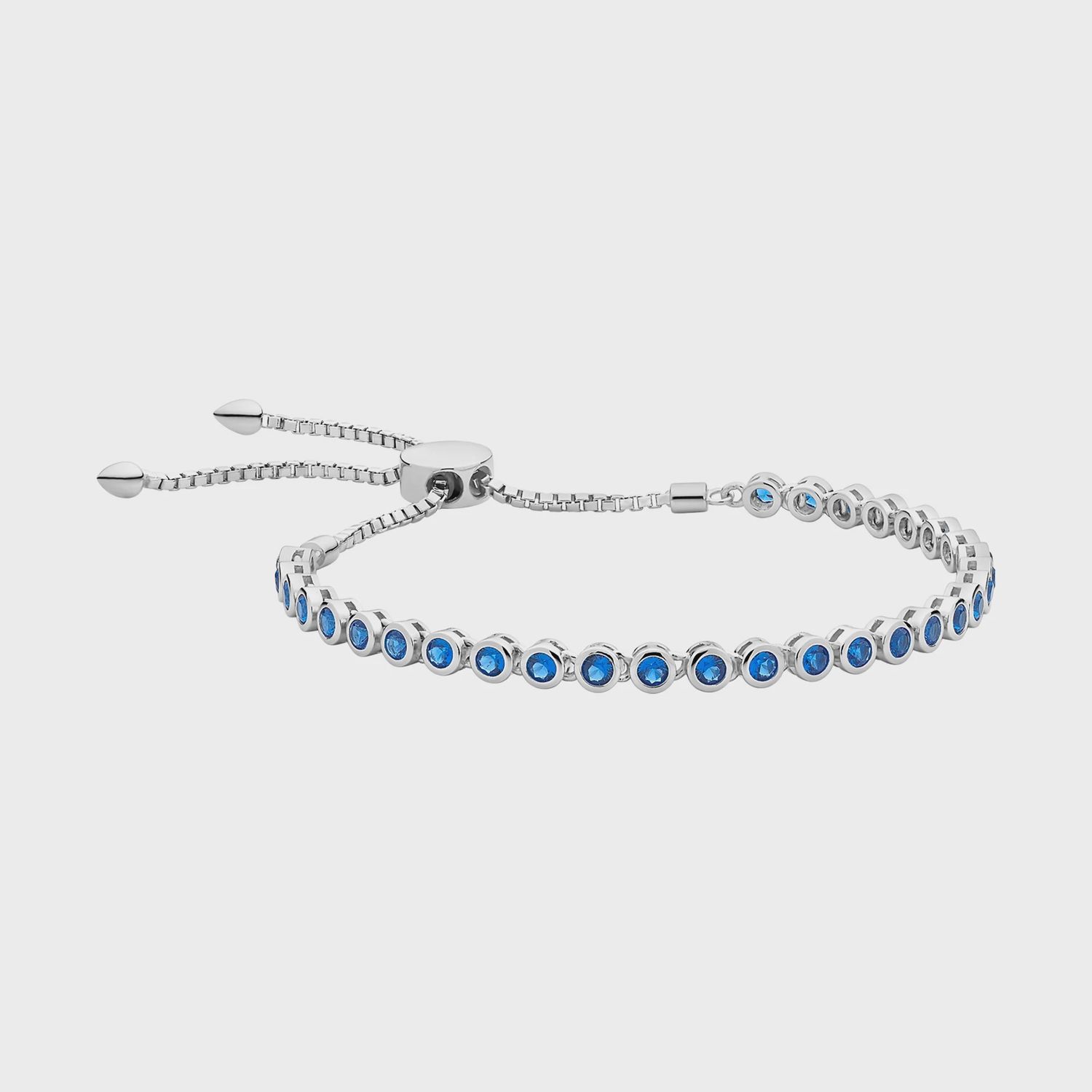 Sterling Silver Created Blue Nano Friendship Bracelet M3333