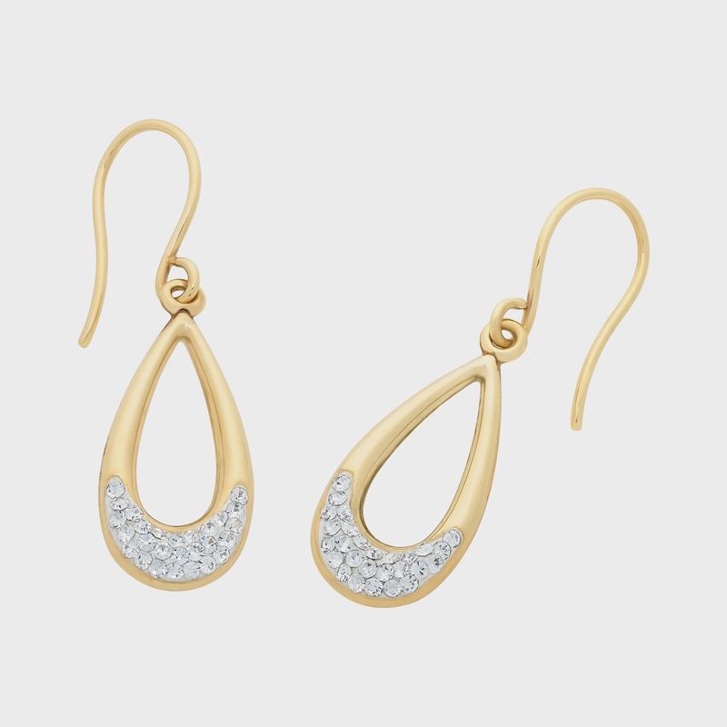 9ct Gold Crystal Drop Earrings M3290