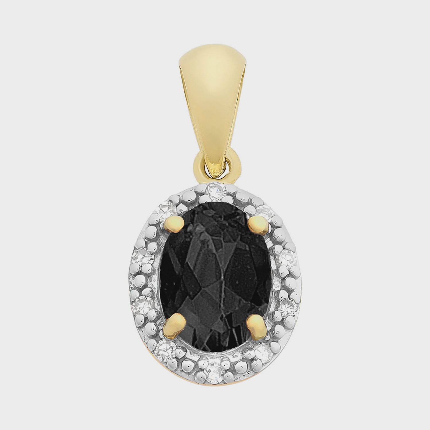 9ct Gold Natural Sapphire &amp; Diamond Pendant M3349