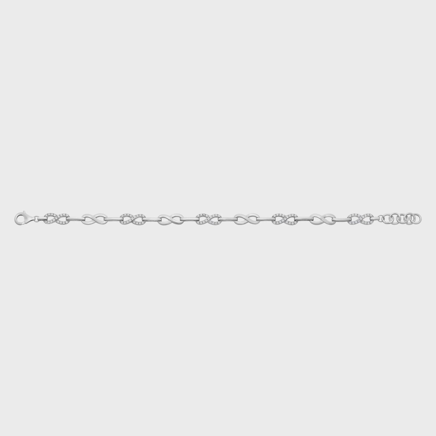 Sterling Silver Cubic Zirconia Infinity Bracelet M3273