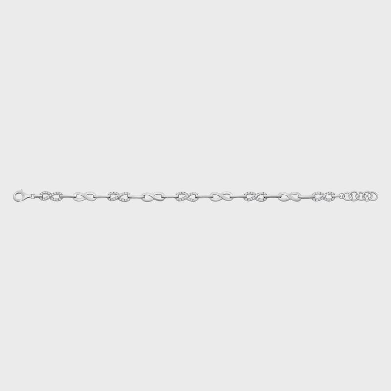 Sterling Silver Cubic Zirconia Infinity Bracelet M3273