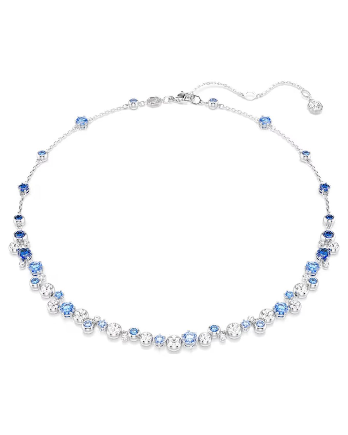 Constella necklace Mixed cuts, Blue, Rhodium plated 5732255