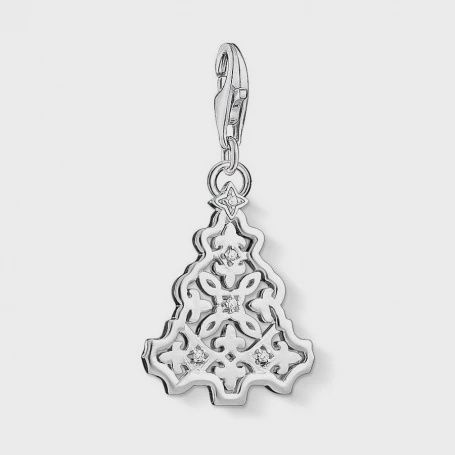 TS Christmas Tree charm sterling silver