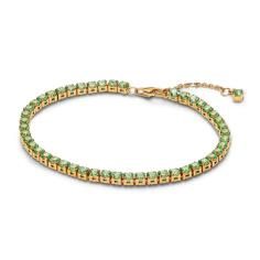 14k gold-plated bracelet with mint green crystal 561469C02-18