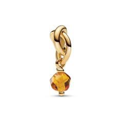 14k Gold-plated dangle with honey coloured crystal 763462C11
