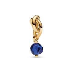 14k Gold-plated dangle with princess blue crystal 763462C09