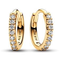 14k Gold-plated hoop earrings with clear cubic zirconia 263015C01