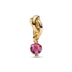 14k Gold-plated dangle with phlox pink crystal 763462C10