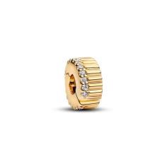 14k gold-plated clip with clear cubic zirconia and silicone grip 764078C01