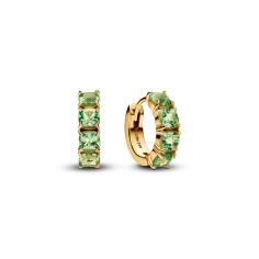 14k gold-plated huggie hoop earrings with mint green crystal 263851C01