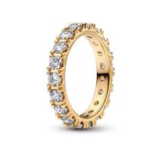 14k Gold-plated ring with clear cubic zirconia 160050C01-56