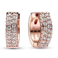 14k Rose gold-plated hoop earrings with clear cubic zirconia 282622C01
