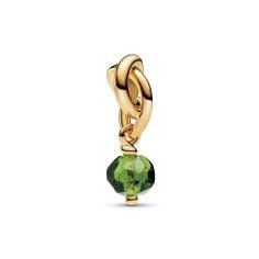14k Gold-plated dangle with spring green crystal 763462C08