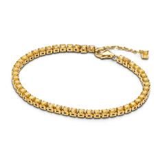 14k gold-plated bracelet with vibrant yellow crystal 561469C03-18