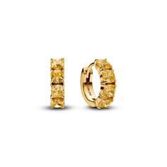 14k gold-plated huggie hoop earrings with vibrant yellow cubic zirconia 263851C02