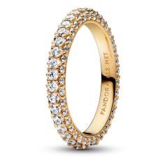 14k Gold-plated ring with clear cubic zirconia 162627C01-52