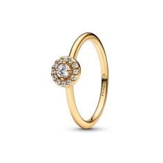 14k Gold-plated ring with clear cubic zirconia 163554C01-52