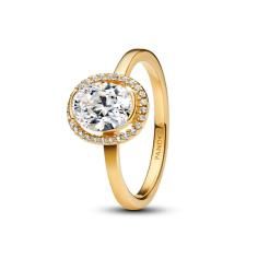 14k Gold-plated ring with clear cubic zirconia 163802C01-52