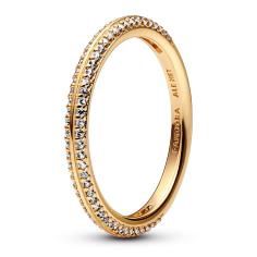 14k Gold-plated ring with clear cubic zirconia 169679C01-52