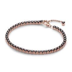 14k Rose gold-plated bracelet with black crystal 581469C02-18