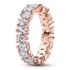 14k Rose gold-plated ring with clear cubic zirconia 183021C01-56