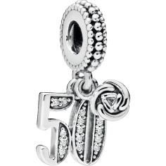 50 Years of Love Silver Hanging Charm w CZ 797264CZ