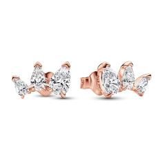 14k Rose gold-plated stud earrings with clear cubic zirconia 282836C01