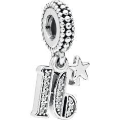 16 Years of love Silver Hanging Charm w CZ 797261CZ