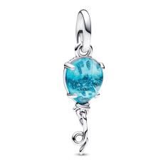 Balloon sterling silver dangle with dichroic blue Murano glass 792792C01