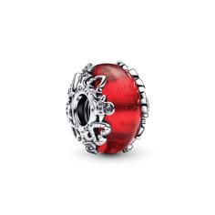 Christmas motives sterling silver charm with red Murano glass and golden foil 793597C00