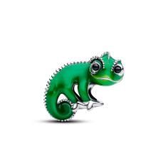 Disney Tangled Pascal sterling silver charm with black crystal and color-changing green enamel 793983C01