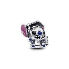 Disney Stitch graduation 2025 sterling silver charm with black, purple and blue enamel 793789C01