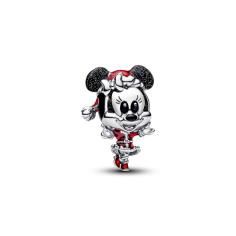 Disney Minnie Mouse sterling silver charm with glitterry black and red enamel 794218C01