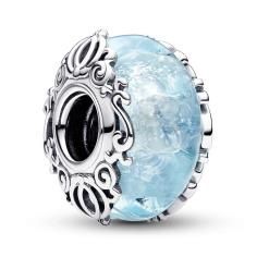 Disney sterling silver charm with light blue Murano glass and silver foil 793073C00