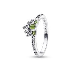Disney Tiana sterling silver ring with light green crystal and clear cubic zirconia 193653C01-56