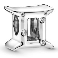 Gemini sterling silver charm with clear cubic zirconia 798428C01