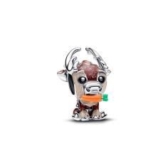 Disney Frozen Sven sterling silver charm with glittery brown and beige, orange, red, green and black enamel 794129C01