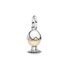 Easter egg sterling silver dangle with golden lacquered artificial pearl 793748C01