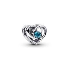 Heart sterling silver charm with londom blue crystal 793744C01