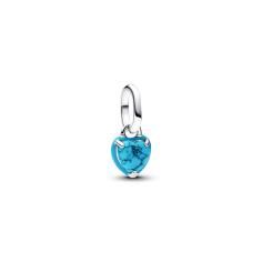 Heart sterling silver mini dangle with imitation turquoise and turquoise enamel 793827C01