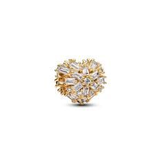 Heart 14k gold-plated charm with clear cubic zirconia 764240C01