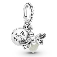 Glow-in-the-dark Firefly Hanging Silver Charm w Murano 799352C01